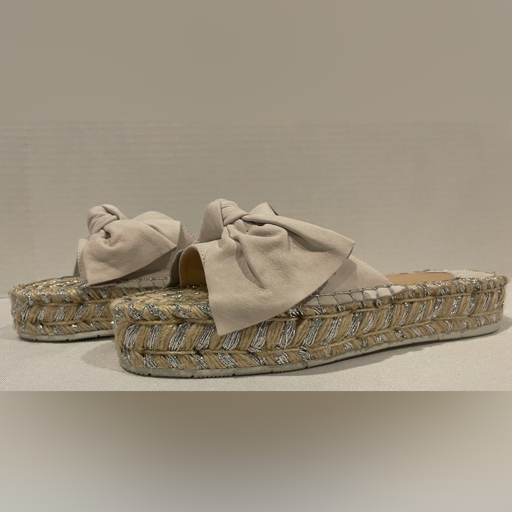 J/Slides Ritsy Espadrille Bow Slides Soft Gray / … - image 1
